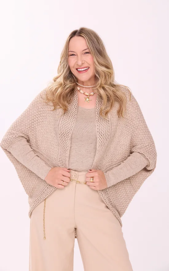 Kimono Feminino Fio Nobre Maya Bege