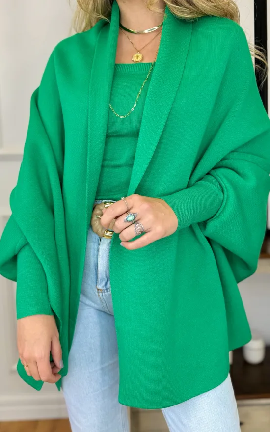 Capa Feminina Tricot Catarina Verde Bandeira